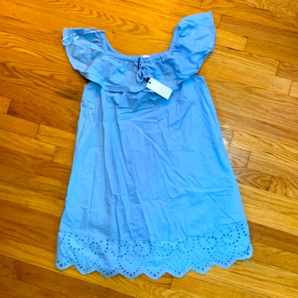 NWT Blue Off the Shoulder Baby Doll Dress